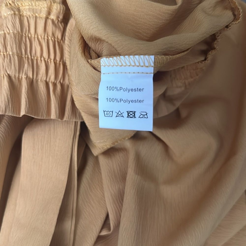 Mustard Yellow Elastic Waist Wide Leg Pants Size M - Picture 7 of 7
